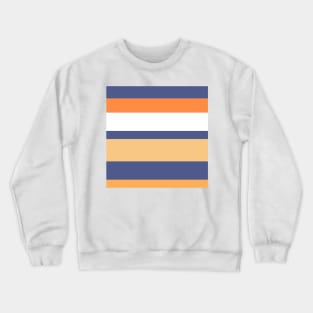 A delightful recipe of Purple Navy, White, Sandy, Rajah and Orangeish stripes. Crewneck Sweatshirt